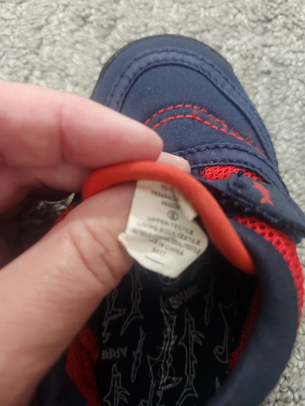 Kids Navy and Red Slip-On Water  Shoes Size 6